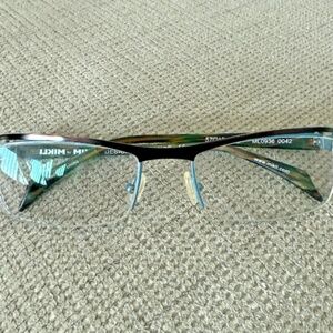 MIKLI ML0936 0042 Dark Brown Half Rimless Eyeglasses Frame 57-19-135 Made France